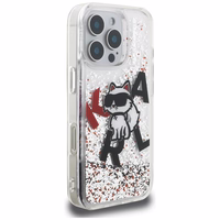 Karl Lagerfeld Liquid Glitter Choupette Logo macins iPhone 16 Pro Max - caurspidigs