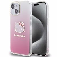 Hello Kitty IML Gradient Electrop Kitty Head viedtālruņa apvalks iPhone 15 - rozā