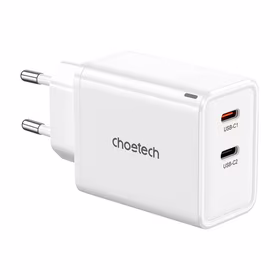 Choetech PD6013, GaN, 2x USB-C, PD65W tīkla lādētājs (balts)