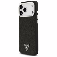 Guess Mirdzošs Trīsstūra Logotips Magnētiskais viedtālruņa apvalks iPhone 17 Pro Max - melns