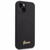 Guess GUHCP14MSLSMK iPhone 14 Plus 6.7 "melns/melns cietais apvalks Silicone Vintage Gold Logo