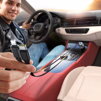 Joyroom JR-CCL05 30W 4 vienā automašīnas lādētājs ar 2 iebūvētiem izbīdāmiem kabeļiem - tumši pelēks