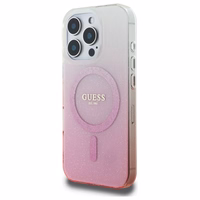 Guess IML Glitter Gradient MagSafe apvalks viedtālrunim iPhone 16 Pro Max - rozā