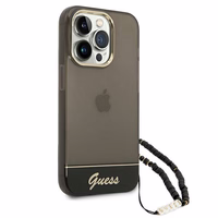 Guess GUHCP14XHGCOHK iPhone 14 Pro Max 6,7 "melns/melns cietais apvalks Translucent Pearl Strap