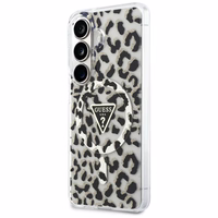 Guess maciņš IML Leopard Print Triangle MagSafe for Samsung Galaxy S26 melns