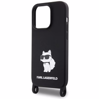 Karl Lagerfeld KLHCP15XSCBSCNK iPhone 15 Pro Max 6.7" cietais apvalks melns/melns Crossbody Silikona Choupette