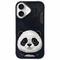 Nimmy Big Eyed Pet 2.0 Panda Viedtālruņa apvalks priekš iPhone 16 - melns