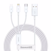 Baseus kabelis 3in1 Superior USB - Lightning + USB-C + microUSB 1,5 m 3,5A balts