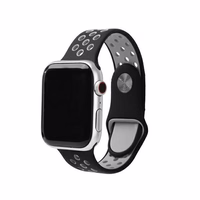 Beline Siksniņa Apple Watch Sport Silicone 38/40/41mm melns/pelēks