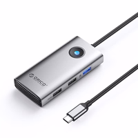 Orico PW11-5P USB-C Hub dokstacija 1x USB-A 3.0 + 2x USB-A 2.0 + 1x USB-C PD + 1x HDMI - pelēka