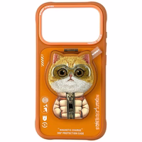 Nimmy Cool&Cute 2.0 Cat macins iPhone 17 Pro Max ar magnetisko turetaju - oranzs