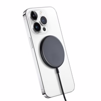 Crong MagSpot bezvadu lādētājs – Aluminum MagSafe 15W Inductive lādētājs (Graphite)