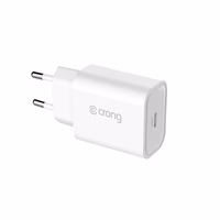 Crong USB-C Travel lādētājs – USB-C Power Delivery 20W tīkla lādētājs (balts)