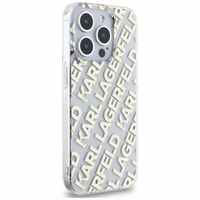 Karl Lagerfeld IML Fullover Logo viedtālruņa apvalks iPhone 15 Pro - zelta