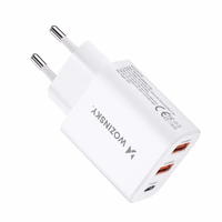 Wozinsky CWCUCW 30W USB-C / 2 x USB-A sienas lādētājs - balts