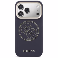 Guess Perforated 4G MagSafe maciņš for iPhone 17 Pro Max - zils