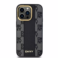 DKNY Ādas rūtainais magnētiskais apvalks iPhone 13 Pro / 13 - melns