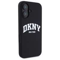 DKNY silikona balts ar logotipu Magnētiskais viedtālruņa apvalks iPhone 16 - melns