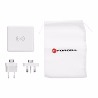 FORCELL F-ENERGY daudzfunkcionālais lādētājs 15W 4in1 ar USB/USB-C pieslēgvietu, portatīvo lādētāju 8000mAh un bezvadu uzlādi