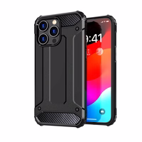 iPhone 15 Pro Max Hybrid Armor viedtālruņa apvalks - melns