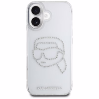 Karl Lagerfeld IML Rhinestones Karl Head apvalks viedtālruņa iPhone 16 skaidrs