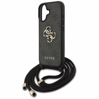 Guess 4G Big Logo 4G Cord Stap Crossbody futrālis iPhone 17 - Melns
