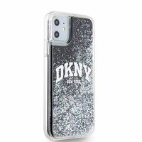 DKNY Liquid Glitter Big Logo viedtālruņa apvalks iPhone 11 / Xr - melns