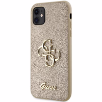 Guess GUHCN61HG4SGD apvalks iPhone 11 / Xr - zelta Glitter Script Big 4G