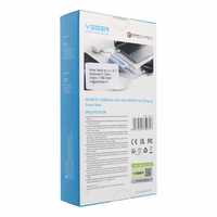 Portatīvais lādētājs VEGER 10000 mAh ar iebūvētiem kabeliem Type C / Lightning PD QC3.0 35W K1 (W1188) zils