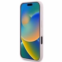 Karl Lagerfeld silikona magnētiskais viedtālruņa apvalks iPhone 16 Plus ar Karl & Choupette galvu gredzenu - rozā