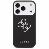 Guess Grained Big 4G Classic Logo viedtālruņa apvalks iPhone 17 Pro - melns