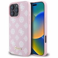 Guess peonijas skripts magnētiskais viedtālruņa apvalks iPhone 16 Pro Max - rozā