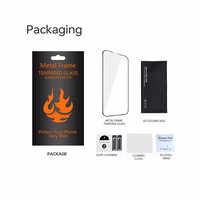 Aizsargstikls ar metāla rāmi iPhone 14 Pro Max 6,7" melns rāmis