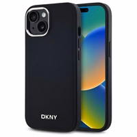 DKNY Vienkāršs logotips Magnētiskais viedtālruņa apvalks iPhone 15 Plus - melns