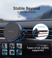 Auto lādētāja turētājs Choetech T205-F MagSafe 15W MagSafe 15W melns