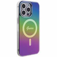 Guess IML Iridescent Magnētiskais viedtālruņa apvalks iPhone 15 Pro - melns