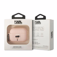 Karl Lagerfeld KLAP2RUNIKP AirPods Pro 2 apvalks rozā/rozā Silikona Karl Head 3D