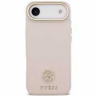 Guess Grained Strass Logo Magnētiskais viedtālruņa apvalks iPhone Air rozā