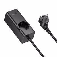 Pagarinātājs 2 m Hoco 1 ligzda + USB A + 3 x USB C QC3.0 PD 3A 67W NS9 melna