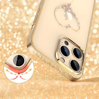 Kingxbar Wish Series silikonais viedtālruņa apvalks iPhone 14 Plus ar Swarovski kristāliem zelta krāsā