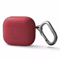 Uniq Nexo apvalks AirPods 3 + silikona ausu āķi - sarkans