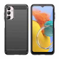 Elastīgais oglekļa raksta vāciņš Samsung Galaxy M14 viedtālrunim Carbon Case - melns