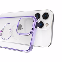 Kingxbar Wish Series silikonais viedtālruņa apvalks iPhone 14 Plus ar Swarovski kristāliem violeta krāsā