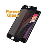 PanzerGlass E2E Super+ privātuma aizsargstikls iPhone 6 / 6s / 7 / 8 / SE 2020 / SE 2022 - ar melnu rāmi