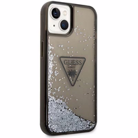 Guess GUHCP14SLFCTPK iPhone 14 6.1" melns/melns cietais apvalks Liquid Glitter Palm Collection