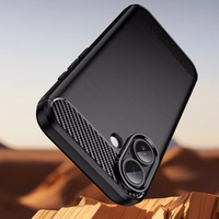 Carbon viedtālruņa apvalks iPhone 17 - melns