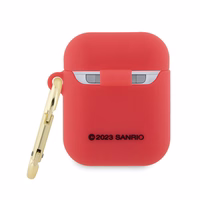 Hello Kitty Silikona 3D Kitty galvas viedtālruņa apvalks AirPods 1/2 - Fuksija