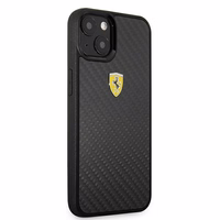 Ferrari FEHCP13SFCABK iPhone 13 mini 5.4" melns cietais apvalks On Track Real Carbon