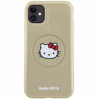 Hello Kitty ādas Kitty Head magnētiskais viedtālruņa apvalks iPhone 11 / Xr - zelta