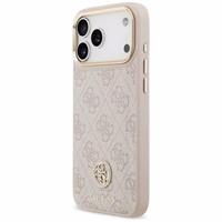 Guess 4G Strass Logo magnētiskais viedtālruņa apvalks iPhone 17 Pro Max - rozā